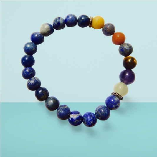 Gemstone Energy Bracelet – 8mm Natural Beads | Unisex Design